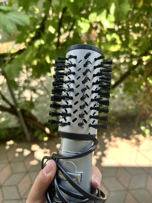 Perie rotativa BaByliss Hydro Fusion Big Hair AS773E, 700W, Tehnologie Ionica cu Plasma, 2 viteze, 2 trepte de temparatura, Bleu