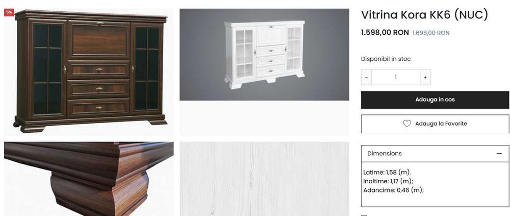 OCAZIE UNICĂ! Mobilier din lemn de nuc – set complet 10.000 lei | Se vinde și la bucată