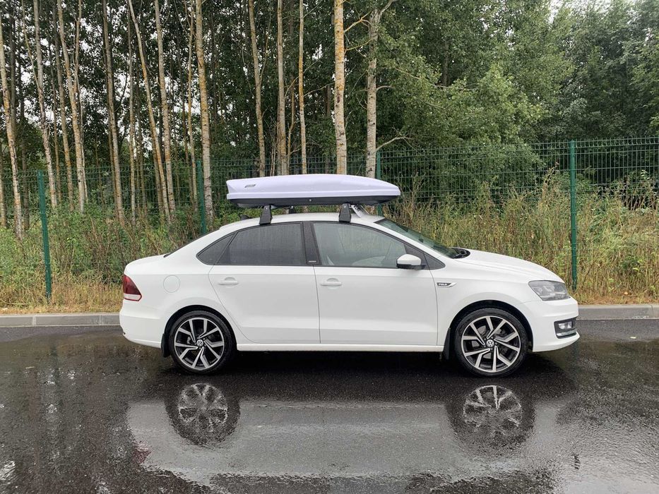 Автобокс NOBU "CROSS" белый (текстурный) двусторонний 380л.