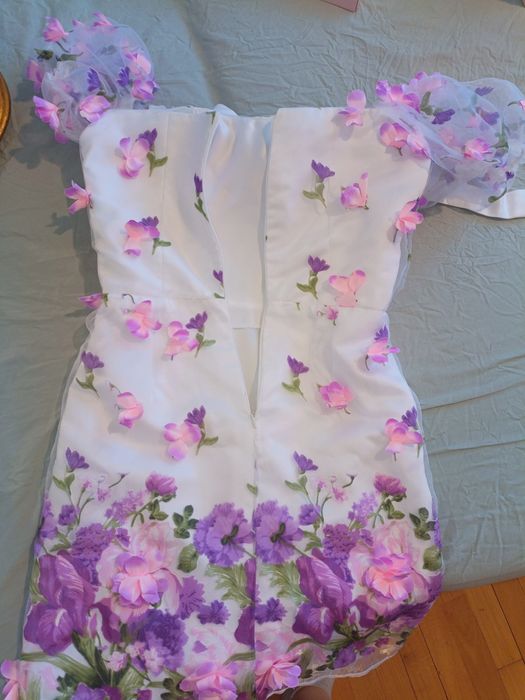 Rochie cununie/nunta/ rochie ocazie/eleganta/flori  3d/deosebita/unicat/la comanda