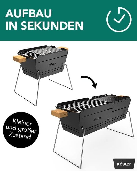 Скара на дървени въглища Knister Grill Original, идеална за къмпинг