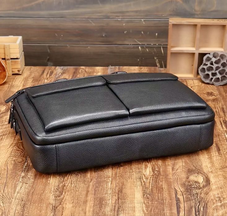 Мъжка кожена бизнес чанта /Премиум куфарче за лаптоп 15” -10% Промоция