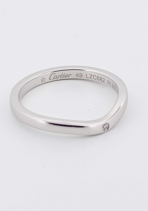 Inel Original Cartier  Ballerina 3P cu diamante , Pt 950 –Marimea 49
