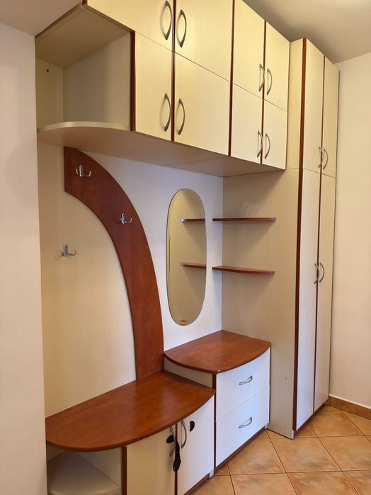 Mobilă hol completă - Cuier, Pantofar, Oglindă și Dulap haine