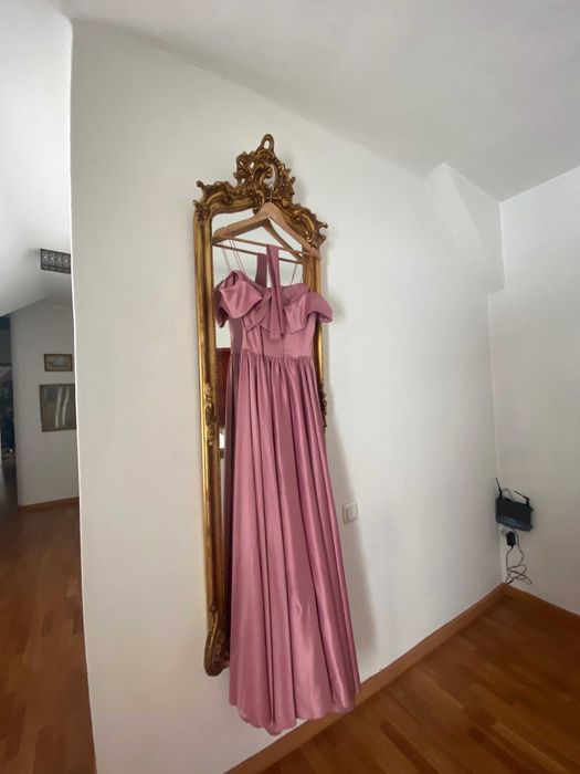 Rochie lunga roz ocazie M L