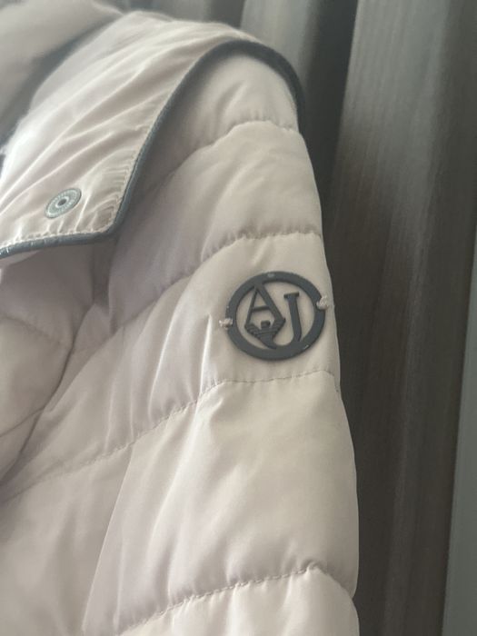 Armani Jeans дълго зимно дамско яке пух, розово, качулка женско Армани