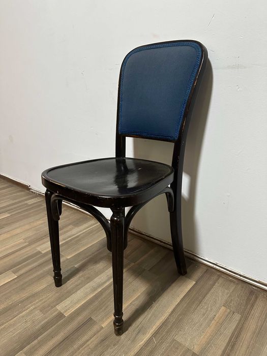 Scaun Vintage din lemn; Scaun cu spatar tapitat