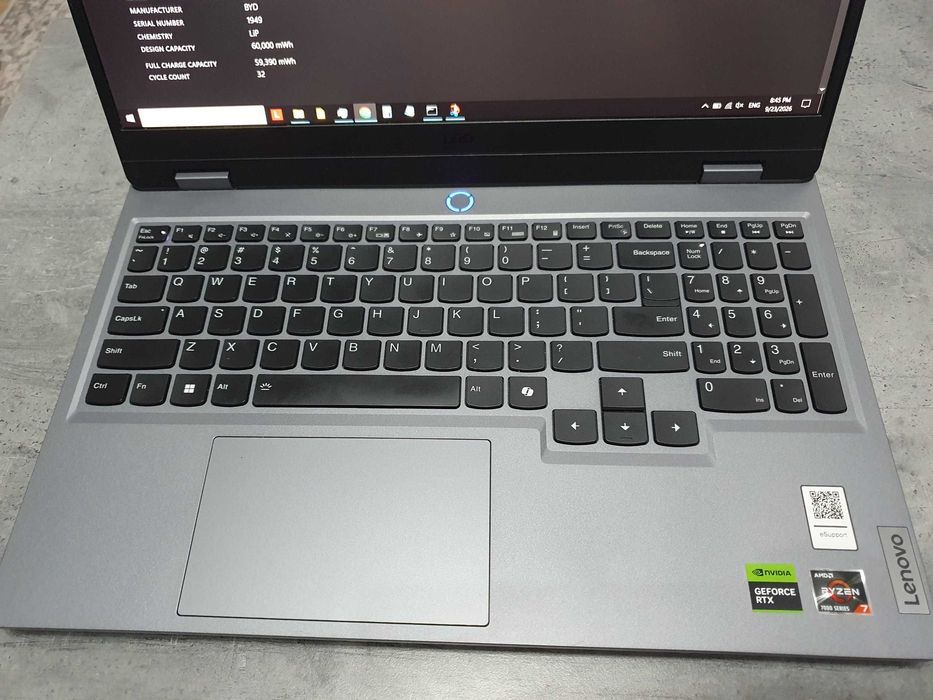 Laptop Gaming Lenovo (Ryzen 7 7435HS, 24GB RAM DDR5, RTX 4050,