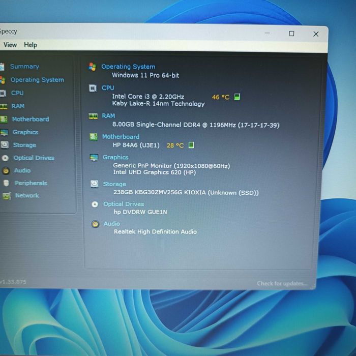 Laptop HP..i3  gen 8 SI SSD. fhd