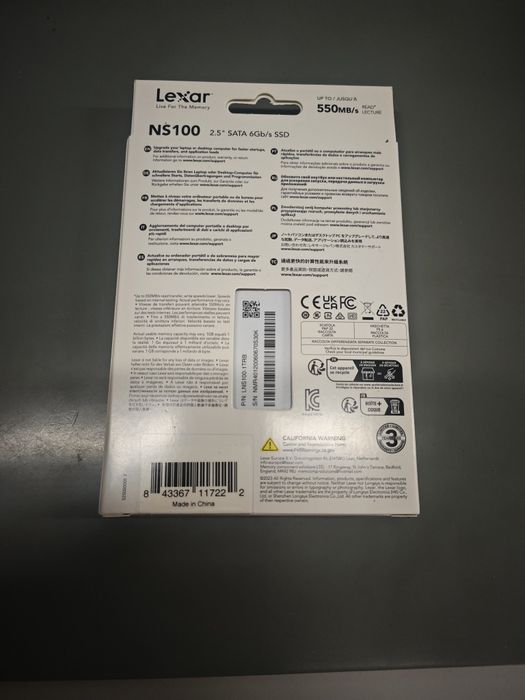 Новый SSD Lexar ns100 1tb sata