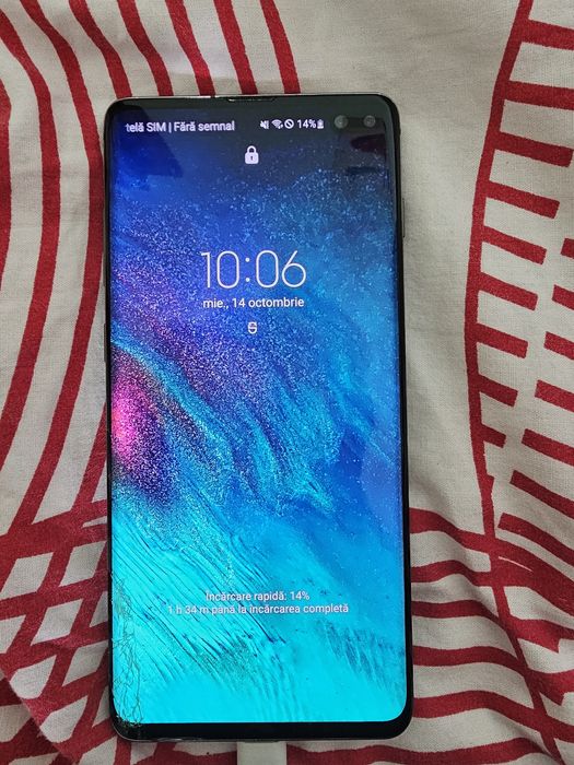 Samsung S10+ / Ecran Funcțional Fără Pete / Sticlă Sparsă Colț