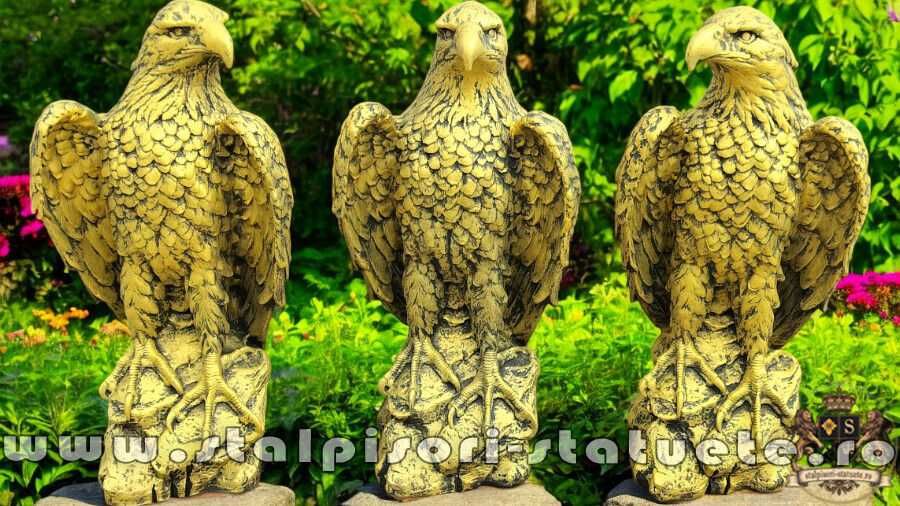 Set 3 vulturi, acvile, șoimi, uliu, auriu antichizat, model S82.