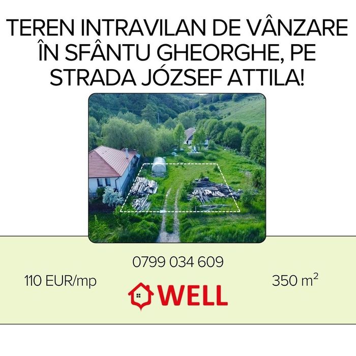 Teren intravilan de vânzare în Sfântu Gheorghe, pe str. József Attila!