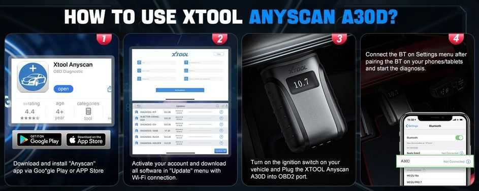 Продавам автомобилен скенер/диагностика XTOOL A30D, доживотен ъпдейт