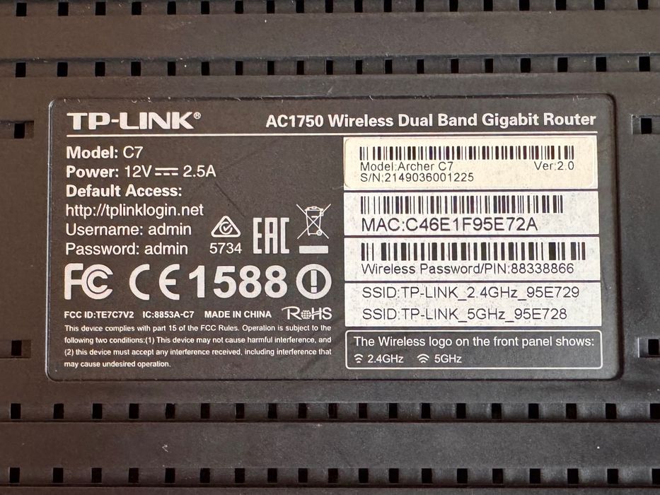 Router wireless AC1750 TP-Link Archer C7, Gigabit, Dual Band, USB