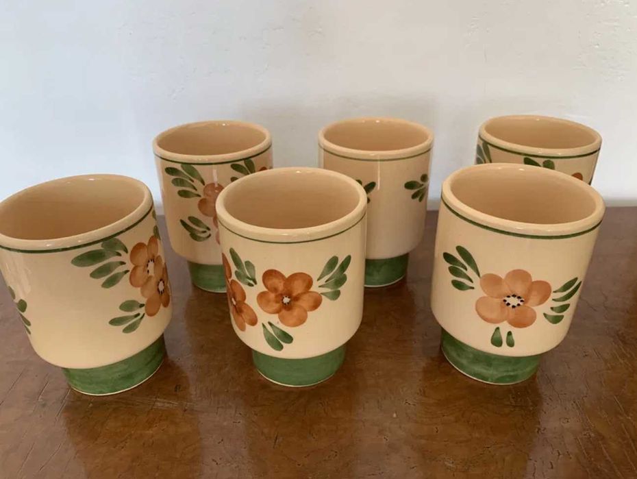 Комплект чаши за ракия сервиз за чай и кафе каничка захарница на цветя