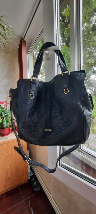 Poseta piele bleumarin Musette