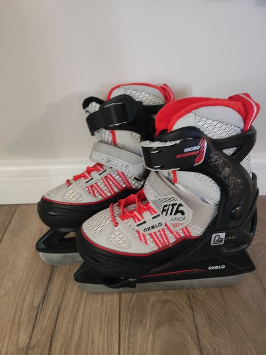 Patine Oxelo Fit 500 gri-rosu 29-32