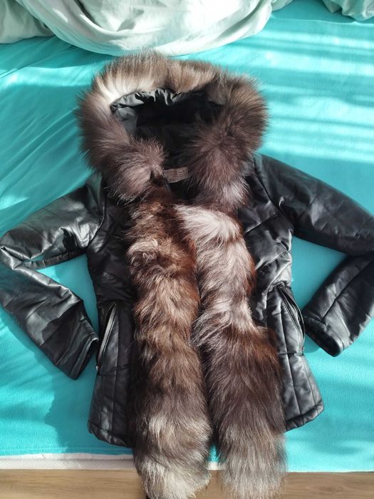 Дамско зимно яке БРАТАН с естествен косъм