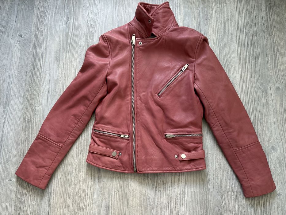 Geaca piele naturala Mango