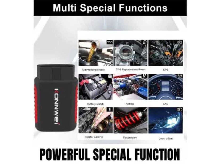 Tester AUTO 2024 Bluetooth OBD2 Scanner KONNWEI Full System OBD II