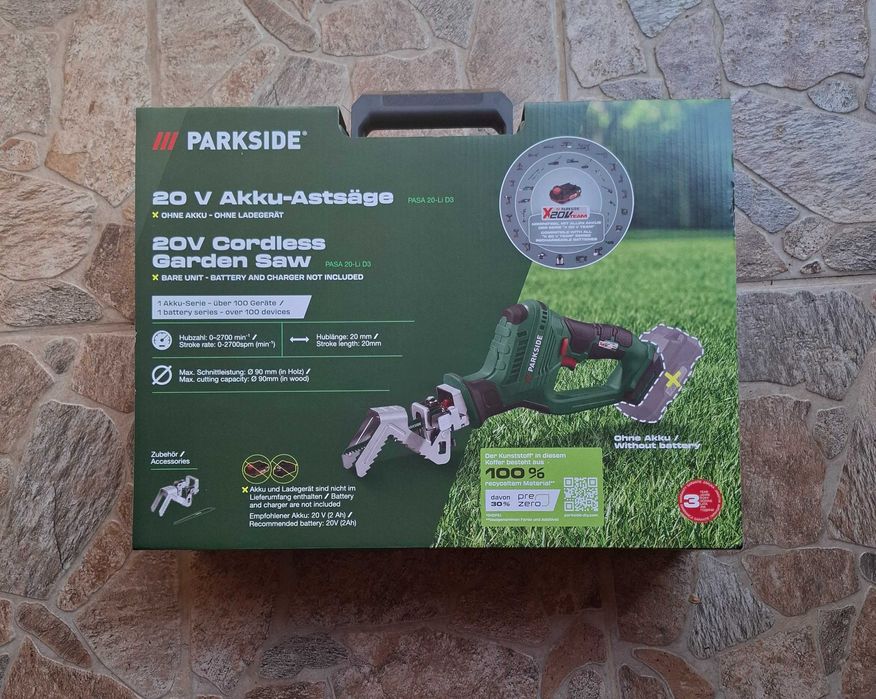 Parkside акумулаторен трион 20V