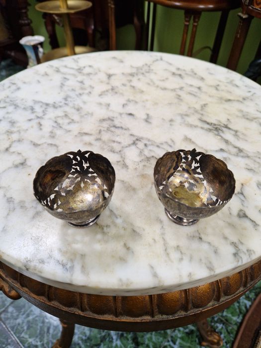 Чифт страхотни антикварни сребърни зарфове