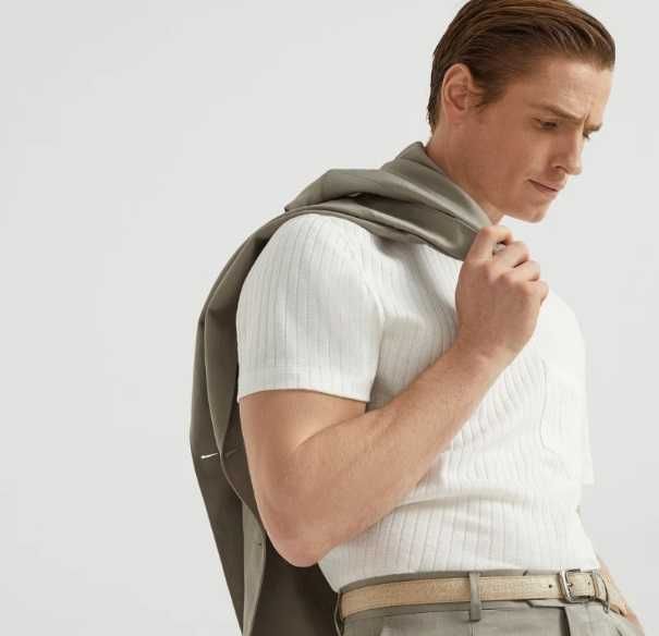 Costum double breasted 46 S de lux Atelier Torino in si bumbac respira