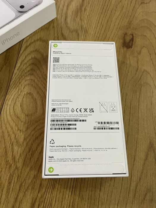 Бартер нов iPhone 17 pro 256gb orange