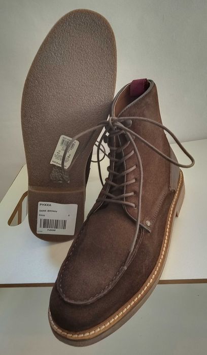 Ghete lace up 41 moc toe premium R. Island NOI piele naturala moale