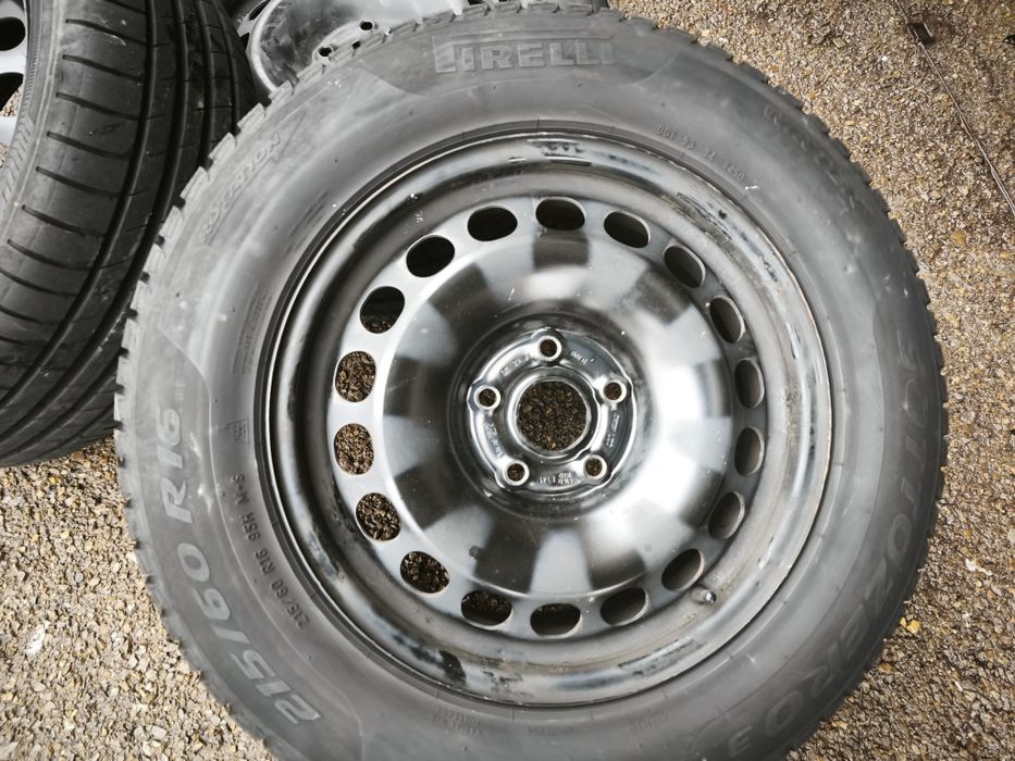 16" 3броя оригинални железни джанти с гуми за Vw Golf,Touran,Caddy,Pas