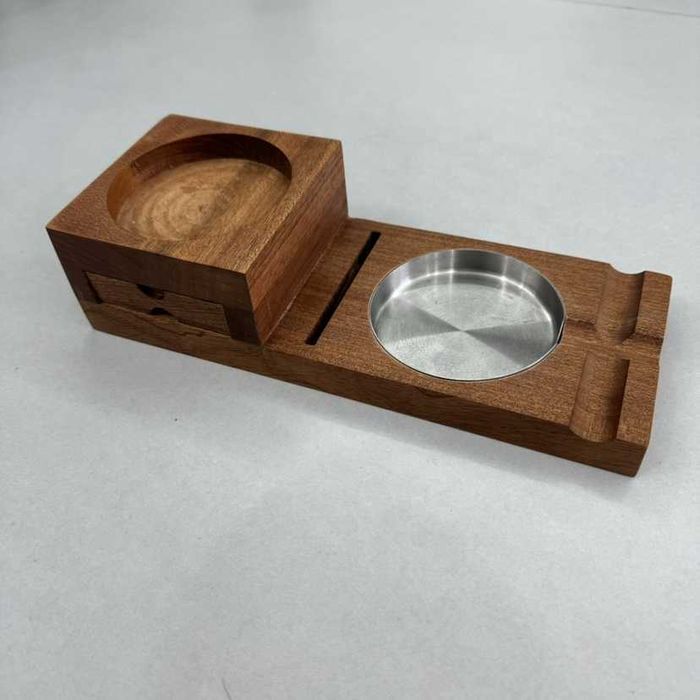 Дървена подложка за чаша пепелник ножица за пури подарък за мъже