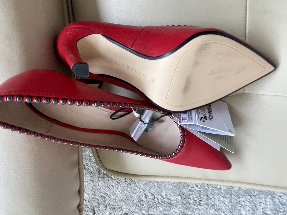 Pantofi stiletto Zara , piele , noi cu eticheta, marime 35