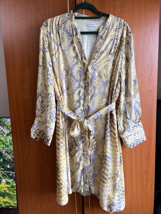 Rochie Rich&Royal L snake print galben mov vascoza midi medie