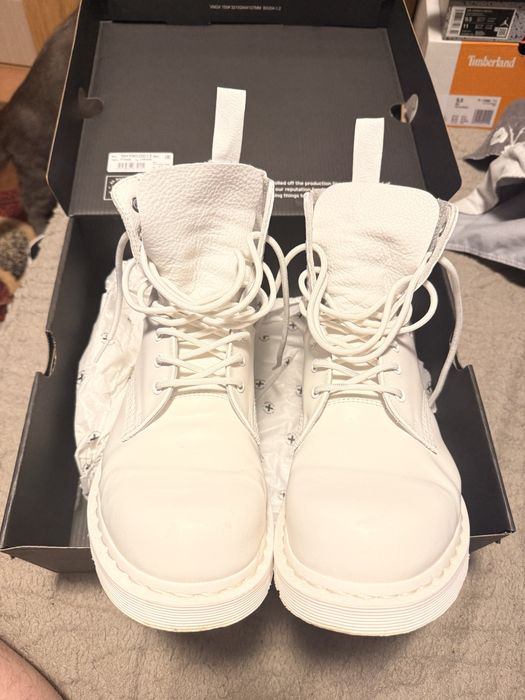 MM6 x Dr. Martens White Boots