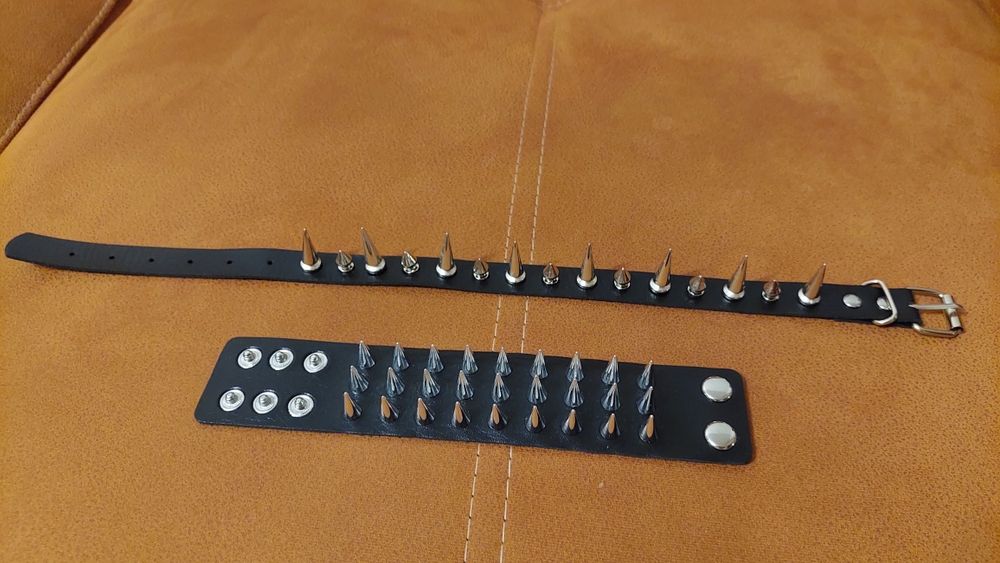 Bratara si colier piele steam PUNK tepi set noi