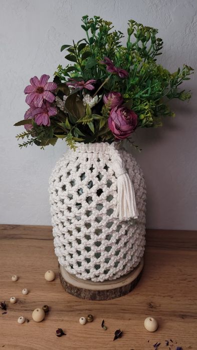 Ваза для цветов макраме