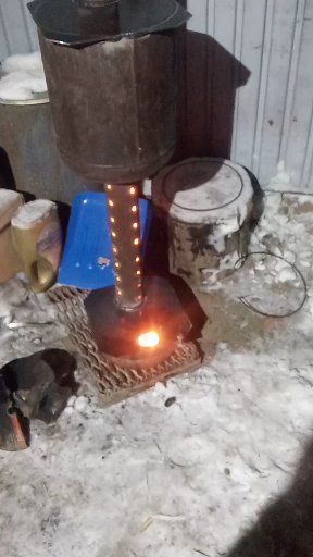 Печь буржуйка на отработке масла