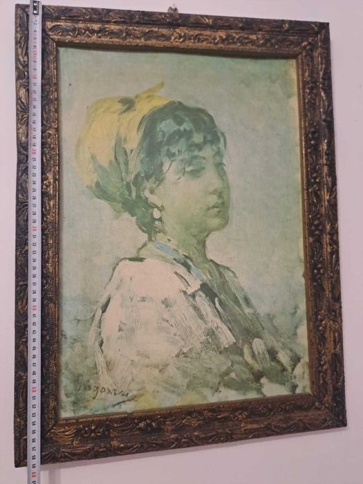 Tablou vechi Nicolaie Grigorescu ,,Fata cu basma galbena "