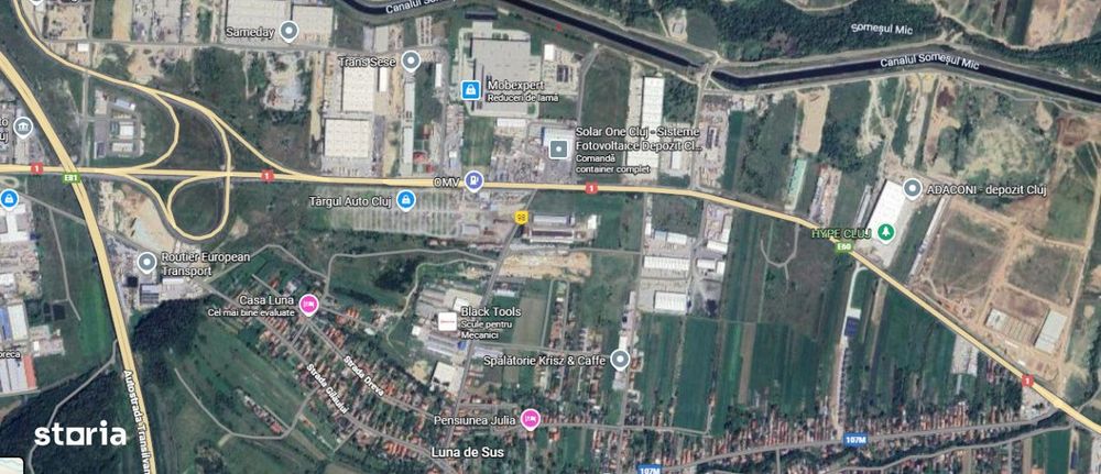 Teren Intravilan, 2100 mp, 50ml front, Zona industriala, Luna de sus
