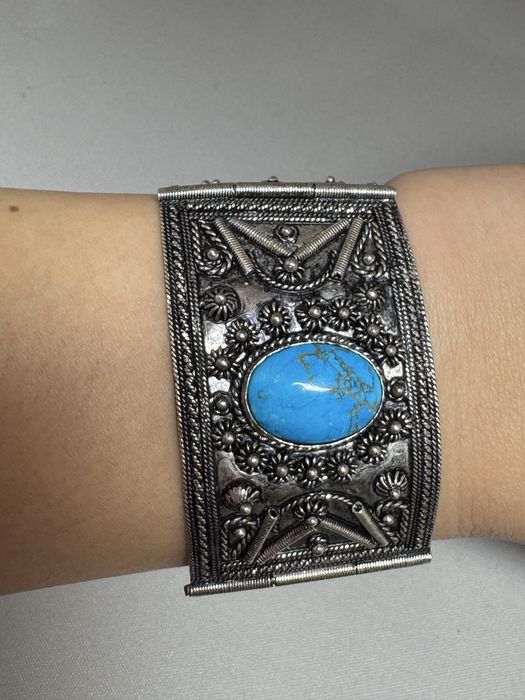 Bratara Navajo din argint si turcoaz