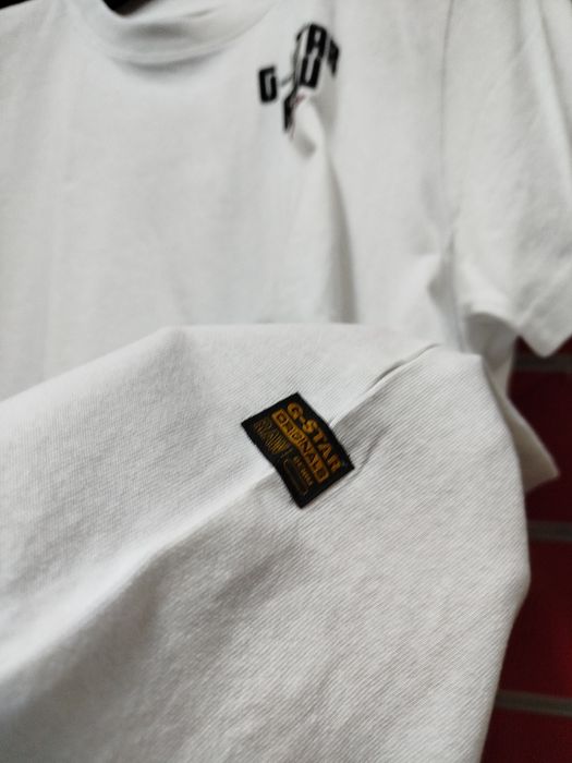 Уникална тениска G-Star Raw Engine Loose L XL нова мъжка бяла