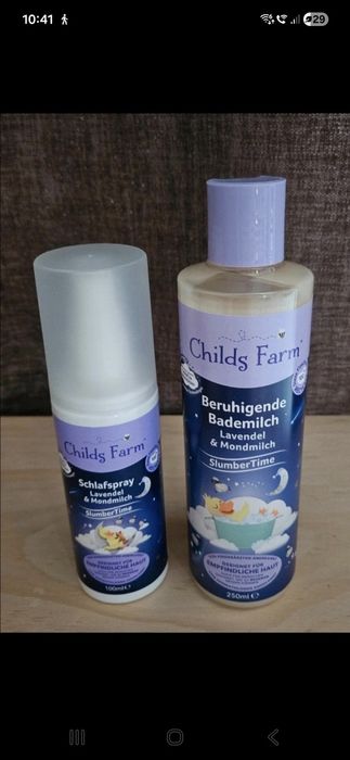 Gama Childs Farm SlumberTime, care include o spumă de baie și un spray