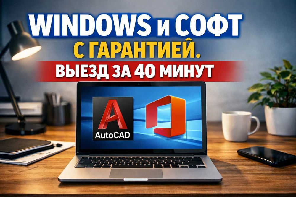 Установка Windows, AutoCAD, 3ds Max, Revit. Ремонт ПК и Сети. Выезд