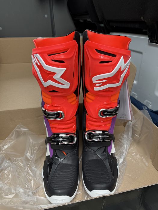 alpinestars tech 10 Black Red Fluo Orange Fluo Wht