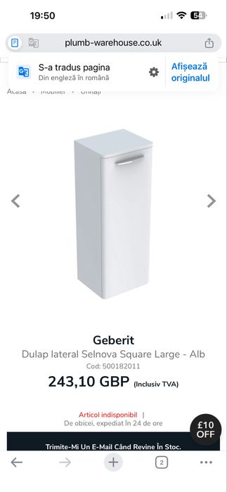 Dulap suspendat baie - Geberit  Selnova