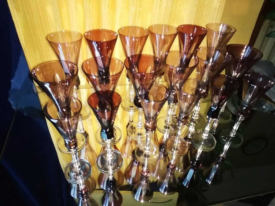 Фужеры Марганцевые с цветами