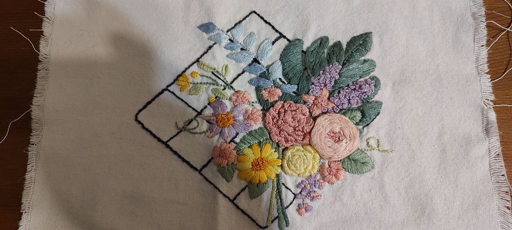 3D Френска Бродерия Картина цветя