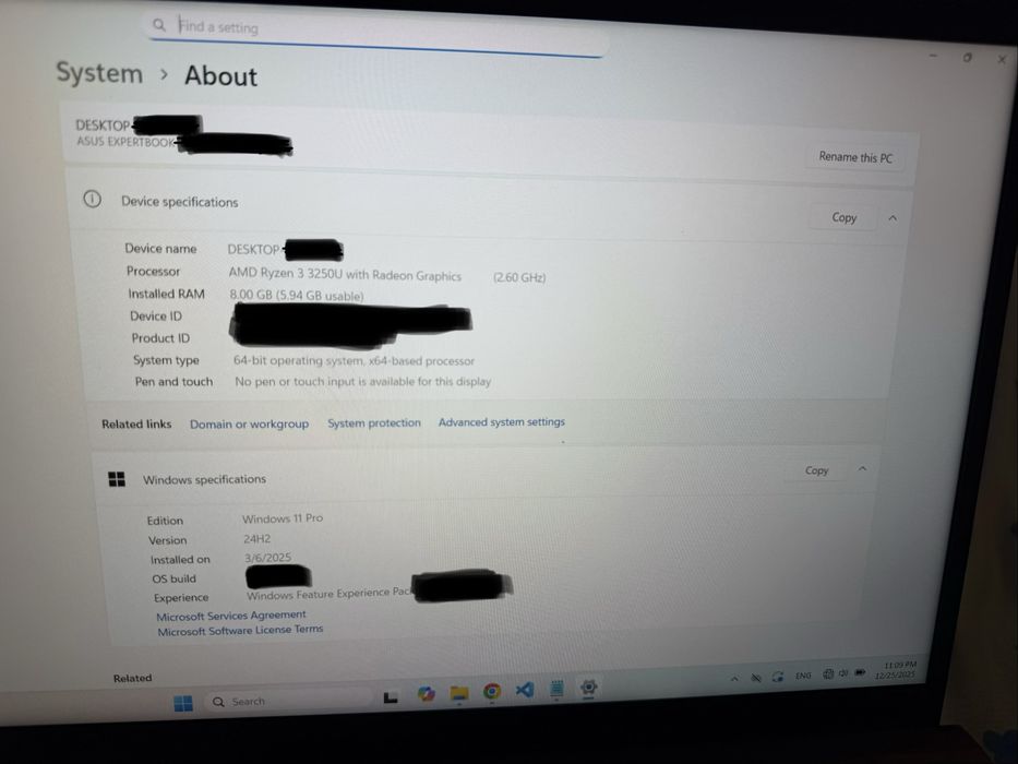 ASUS ExpertBook – Ryzen 3, 8GB RAM, Windows 11 Pro