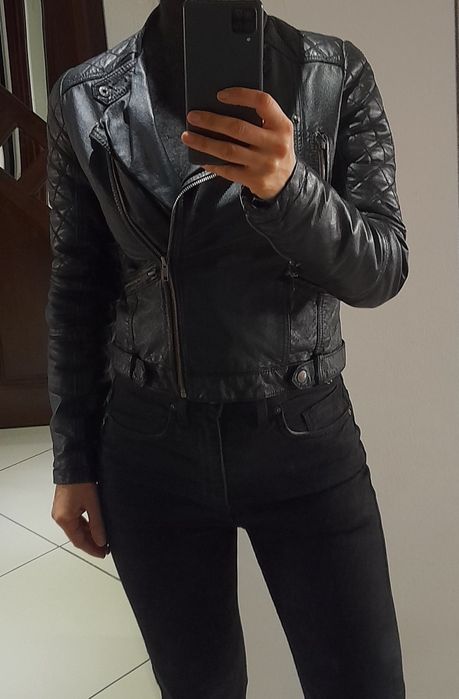 Geaca biker BikBok piele naturală